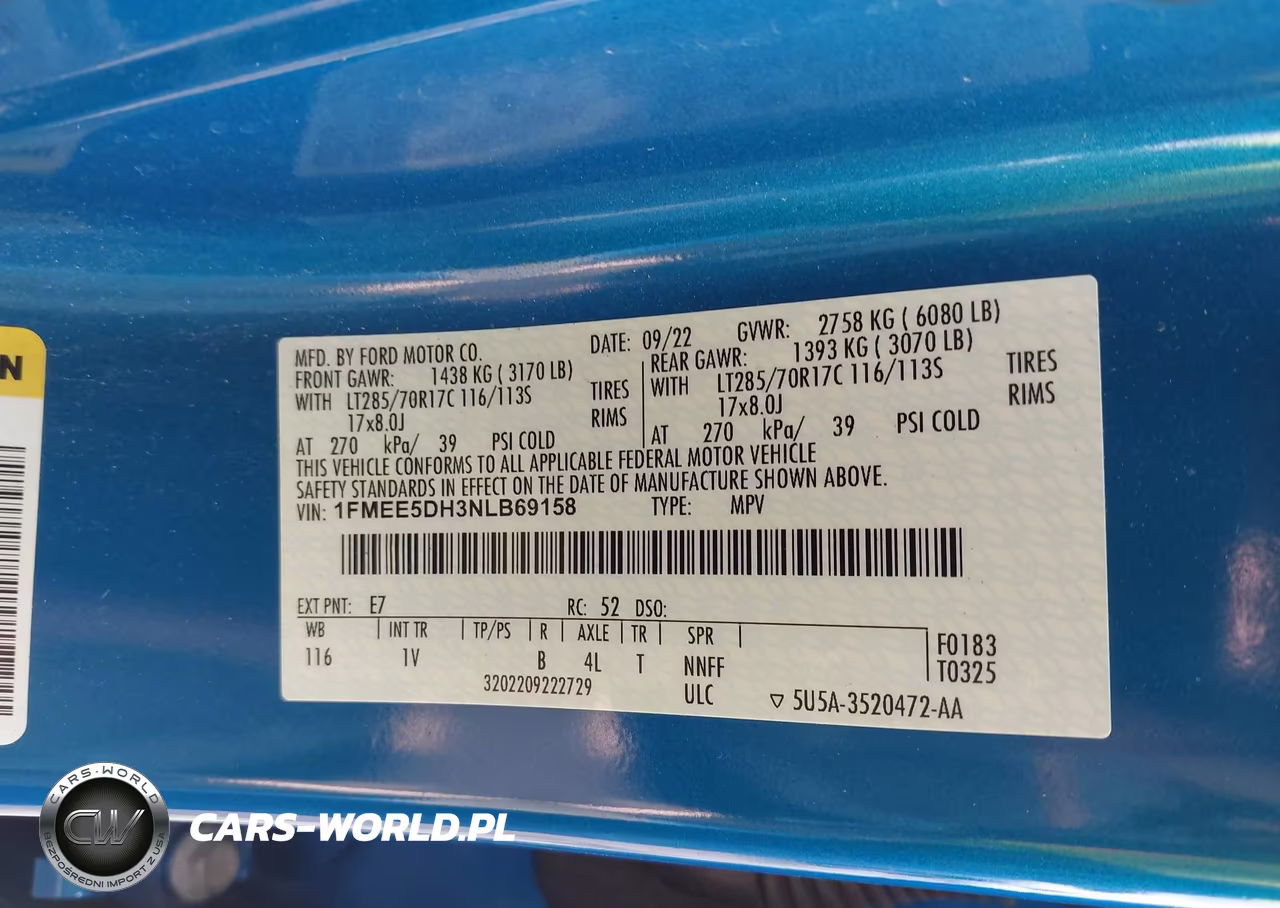 2022 Ford Bronco Badlands VIN:1FMEE5DH3NLB69158 - 9