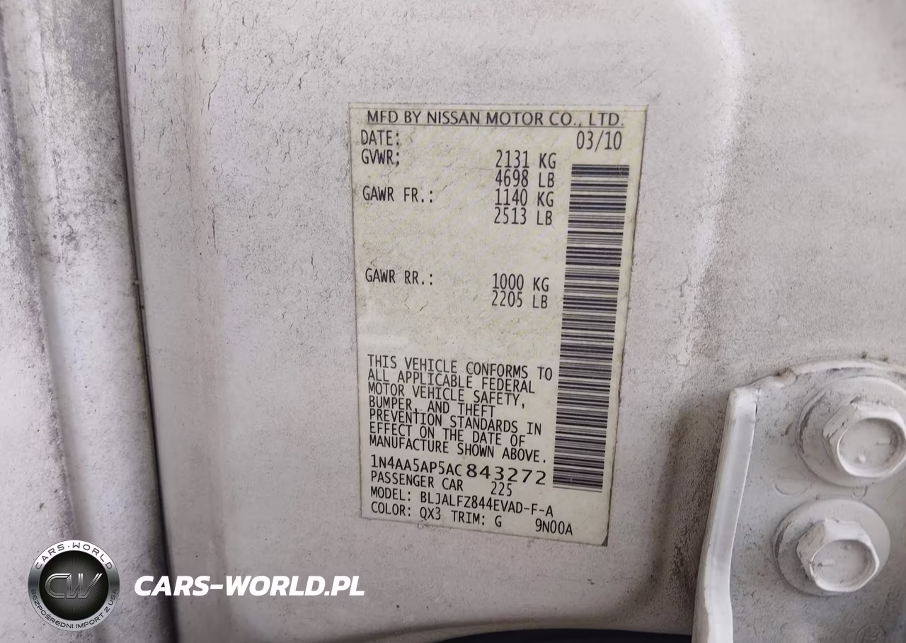 2010 Nissan Maxima 3.5 Sv VIN:1N4AA5AP5AC843272 - 8