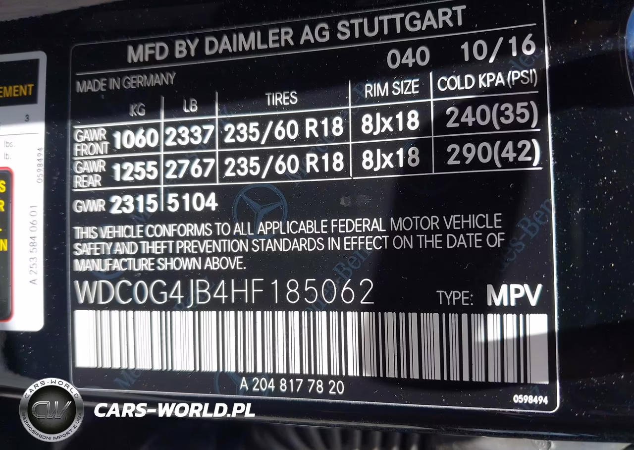 2017 Mercedes-Benz Glc 300 VIN:WDC0G4JB4HF185062 - 9