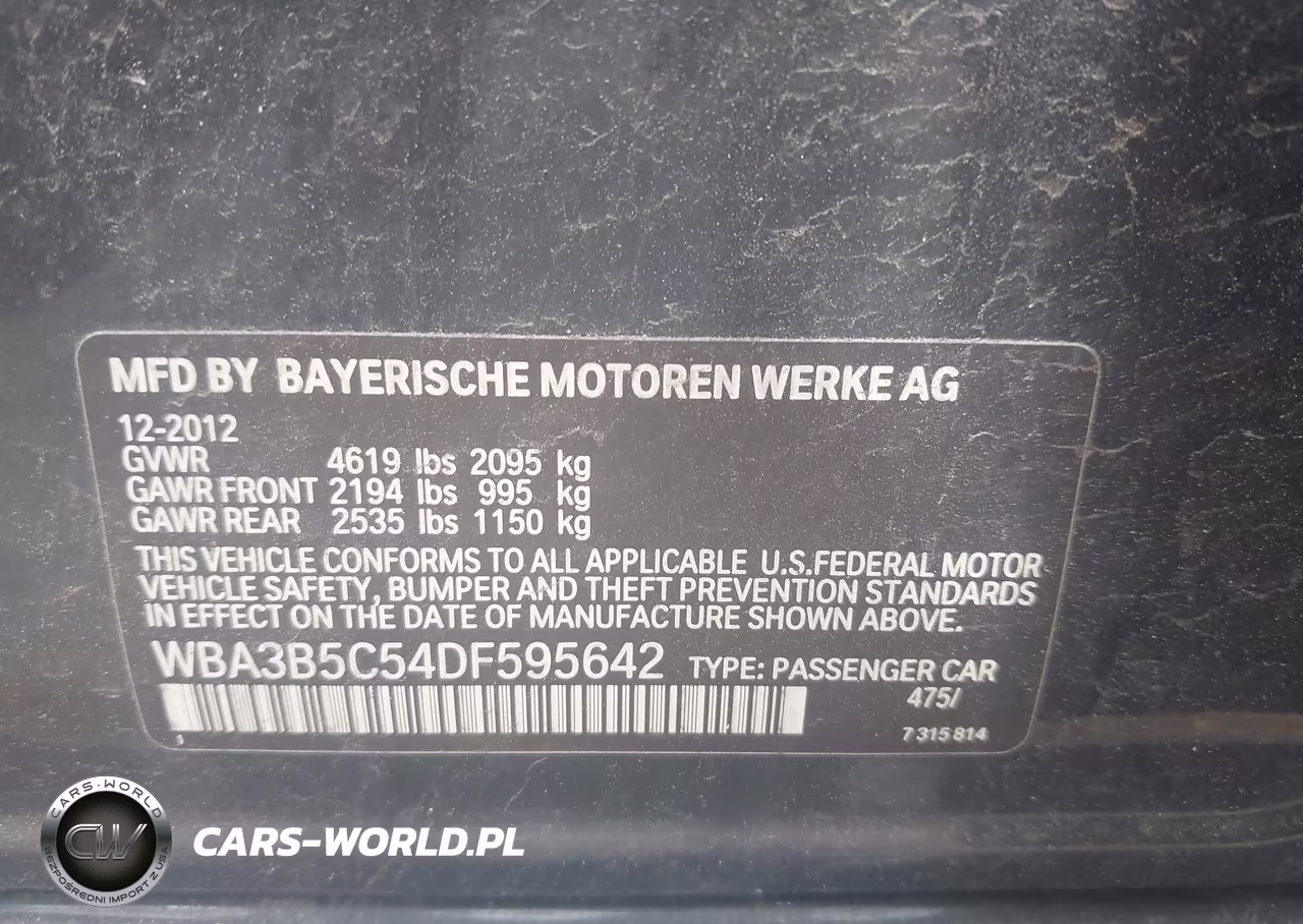 2013 BMW 328I xDrive VIN:WBA3B5C54DF595642 - 9