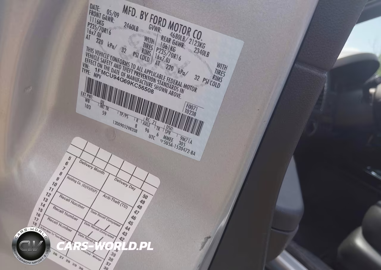 2009 Ford Escape Limited VIN:1FMCU94G69KC56508 - 9