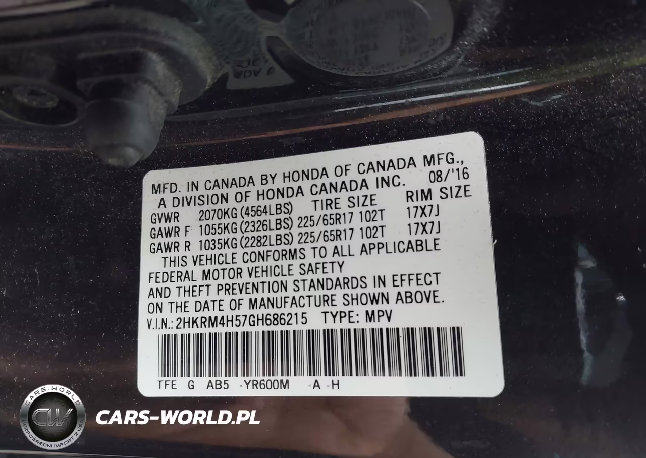 2016 Honda Cr-V Ex VIN:2HKRM4H57GH686215 - 9