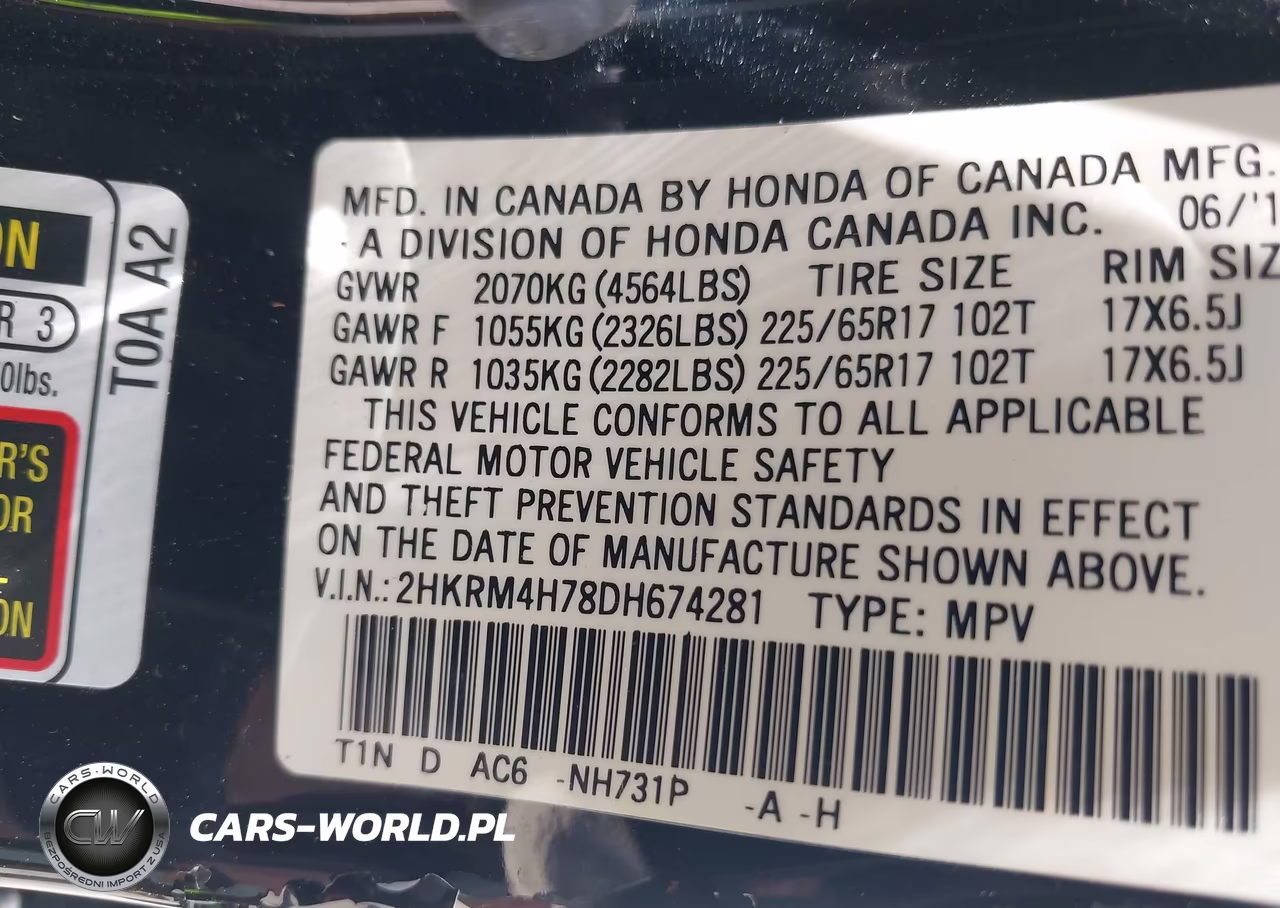 2013 Honda Cr-V Ex-L VIN:2HKRM4H78DH674281 - 9