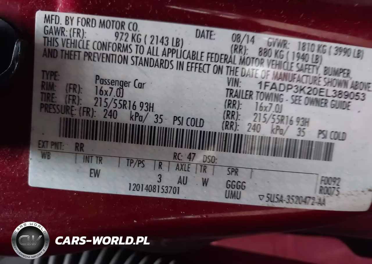 2014 Ford Focus Se VIN:1FADP3K20EL389053 - 9