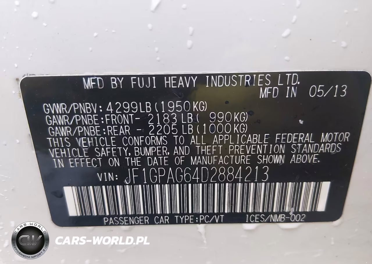 2013 Subaru Impreza 2.0I Limited VIN:JF1GPAG64D2884213 - 9