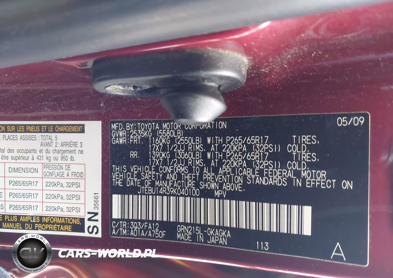 2009 Toyota 4Runner Sr5 V6 VIN:JTEBU14R39K040100 - 9