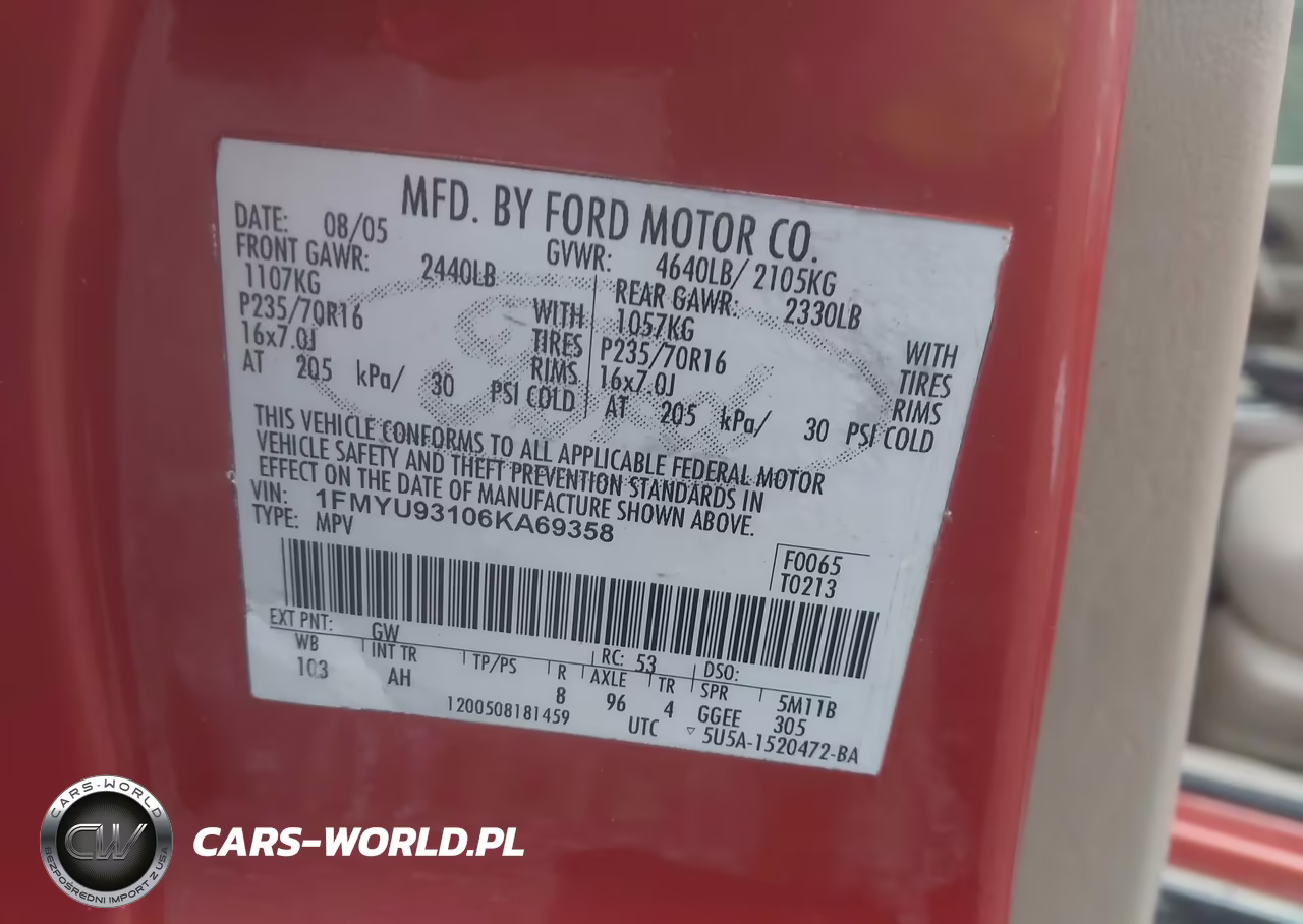 2006 Ford Escape Xlt-Xlt Sport VIN:1FMYU93106KA69358 - 9