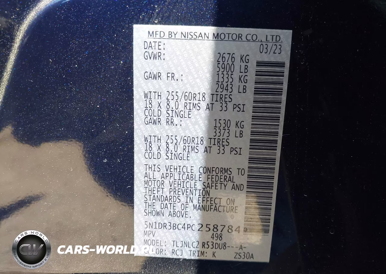 2023 Nissan Pathfinder Sv 4Wd VIN:5N1DR3BC4PC258784 - 9