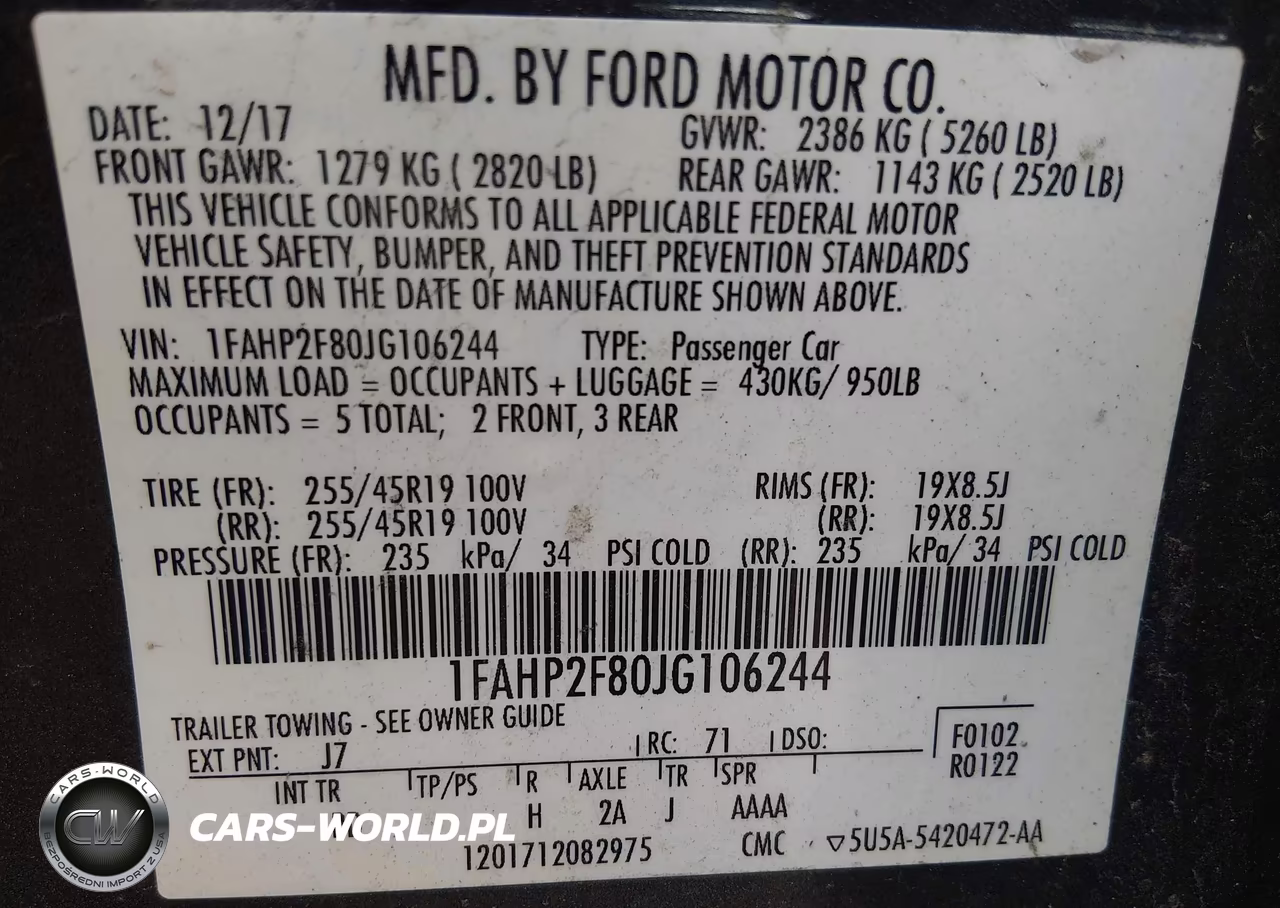 2018 Ford Taurus Limited VIN:1FAHP2F80JG106244 - 9