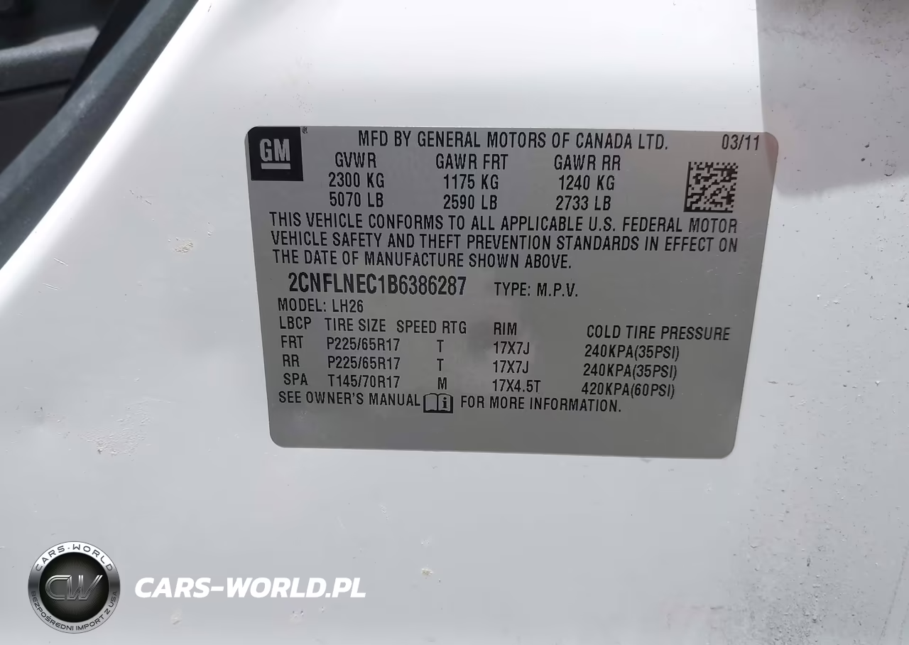 2011 Chevrolet Equinox Lt W-2Lt VIN:2CNFLNEC1B6386287 - 9