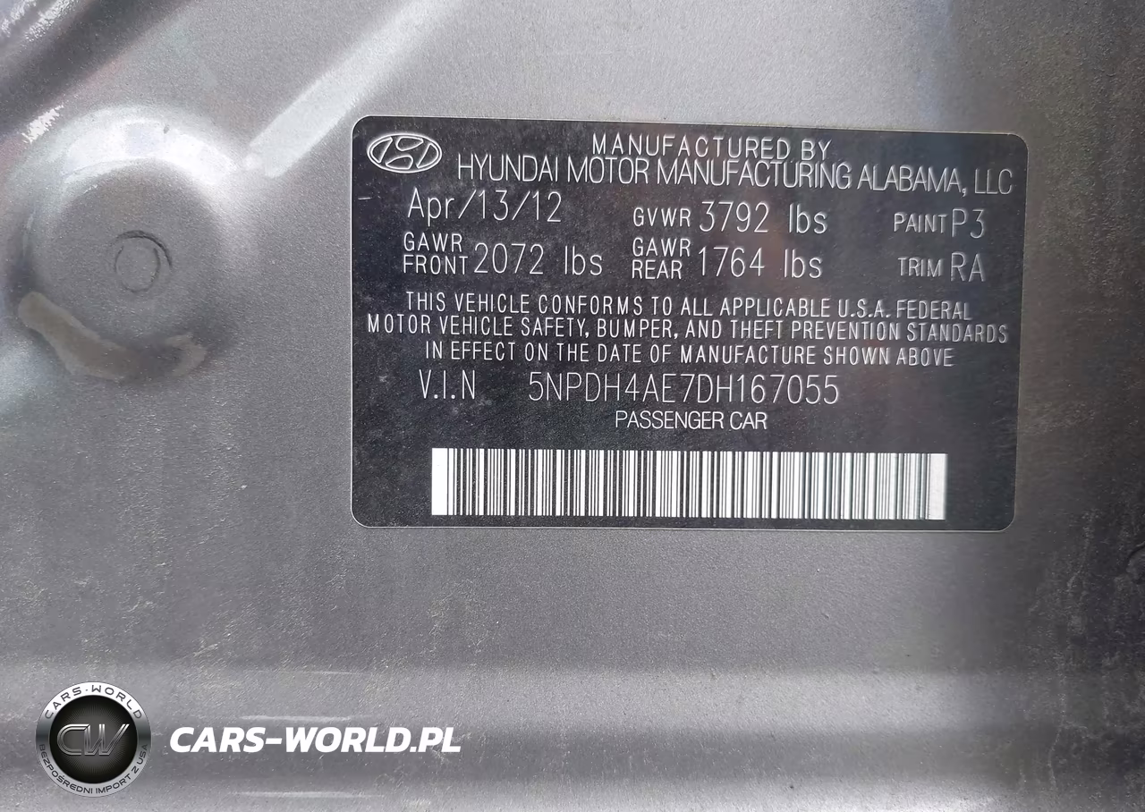 2013 Hyundai Elantra Gls VIN:5NPDH4AE7DH167055 - 9