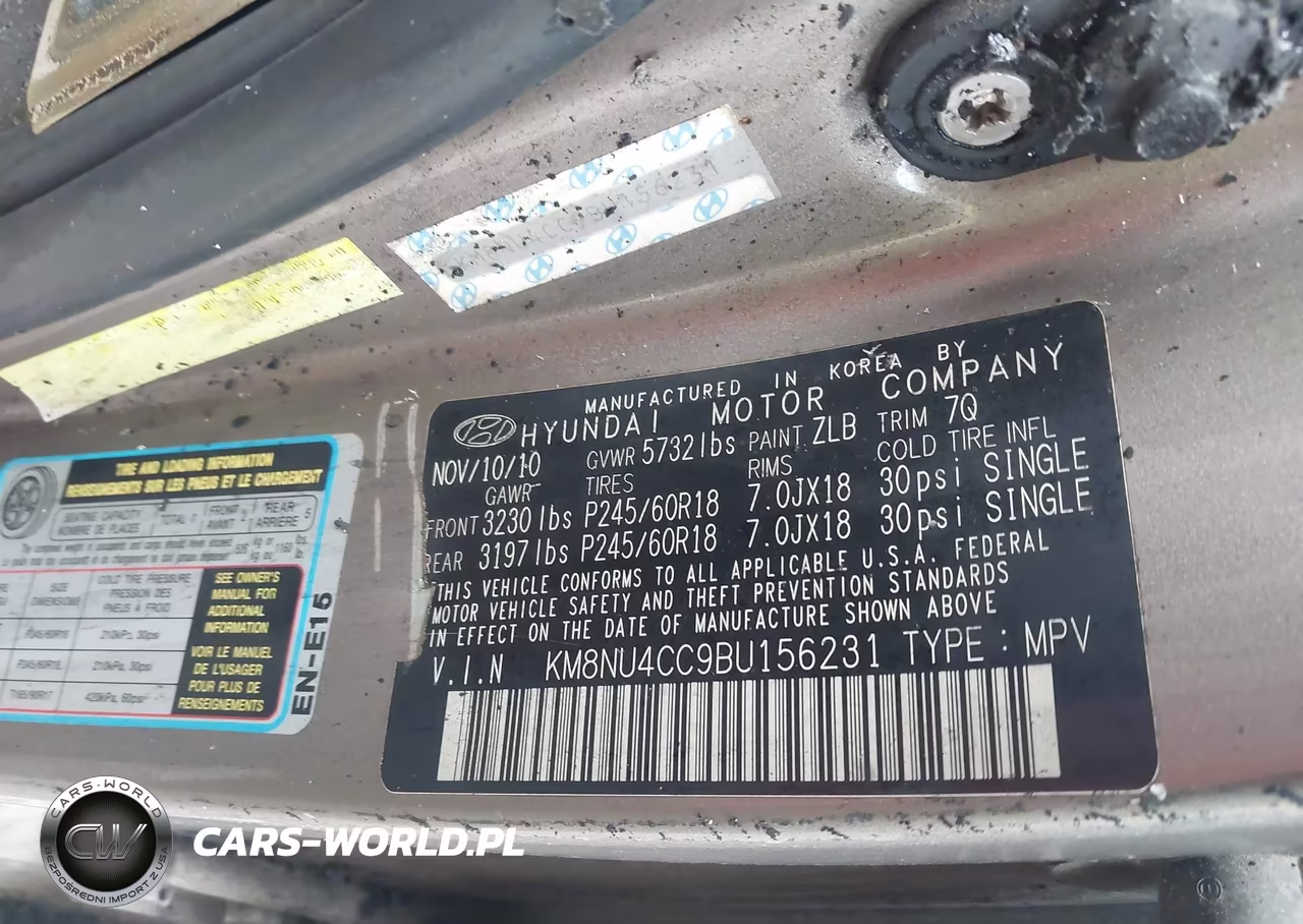 2011 Hyundai Veracruz Limited VIN:KM8NU4CC9BU156231 - 9