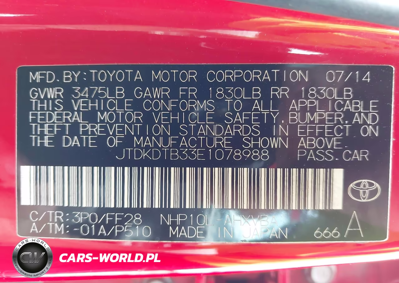 2014 Toyota Prius C Two VIN:JTDKDTB33E1078988 - 9