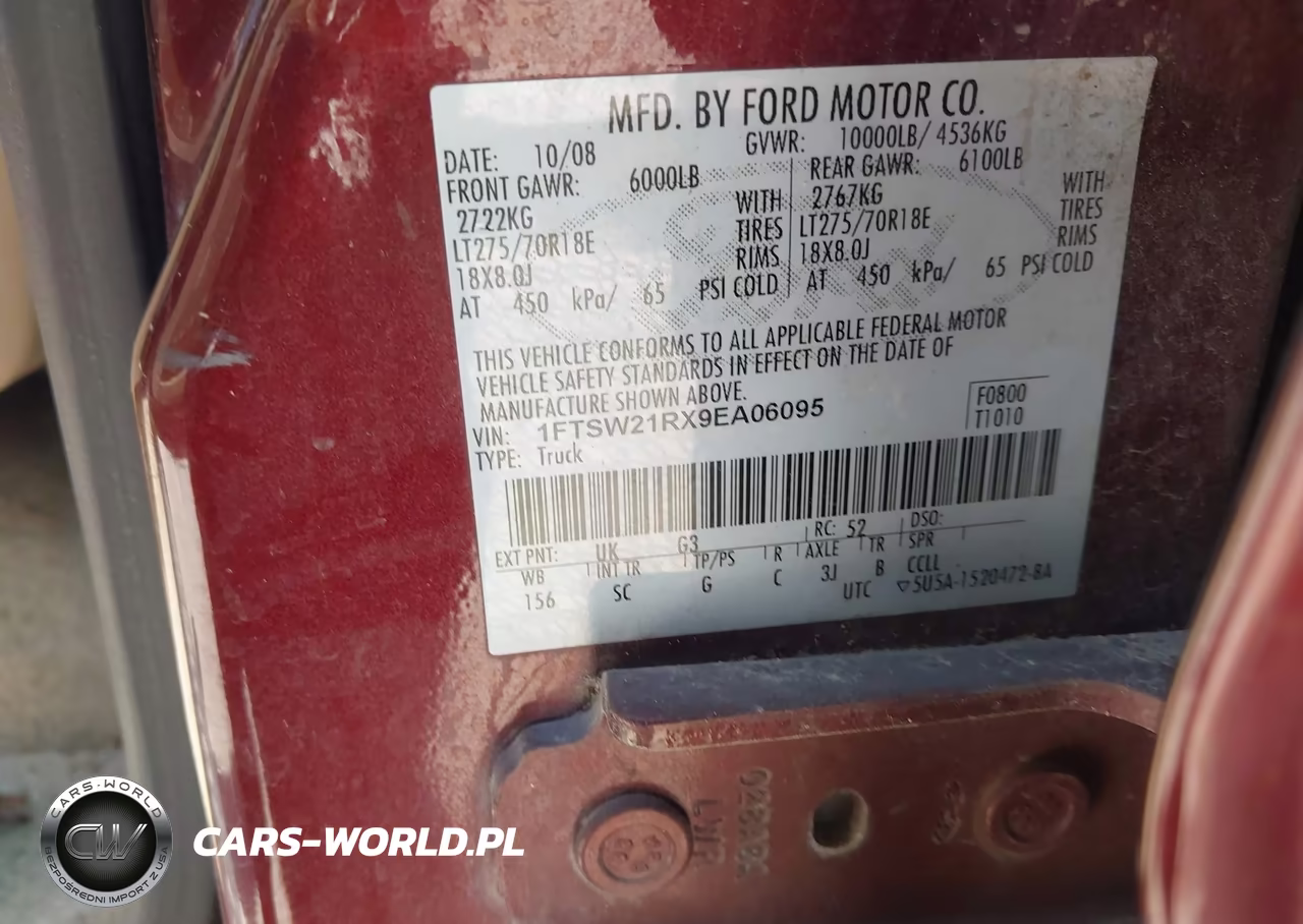 2009 Ford Super Duty F-250 Srw VIN:1FTSW21RX9EA06095 - 9