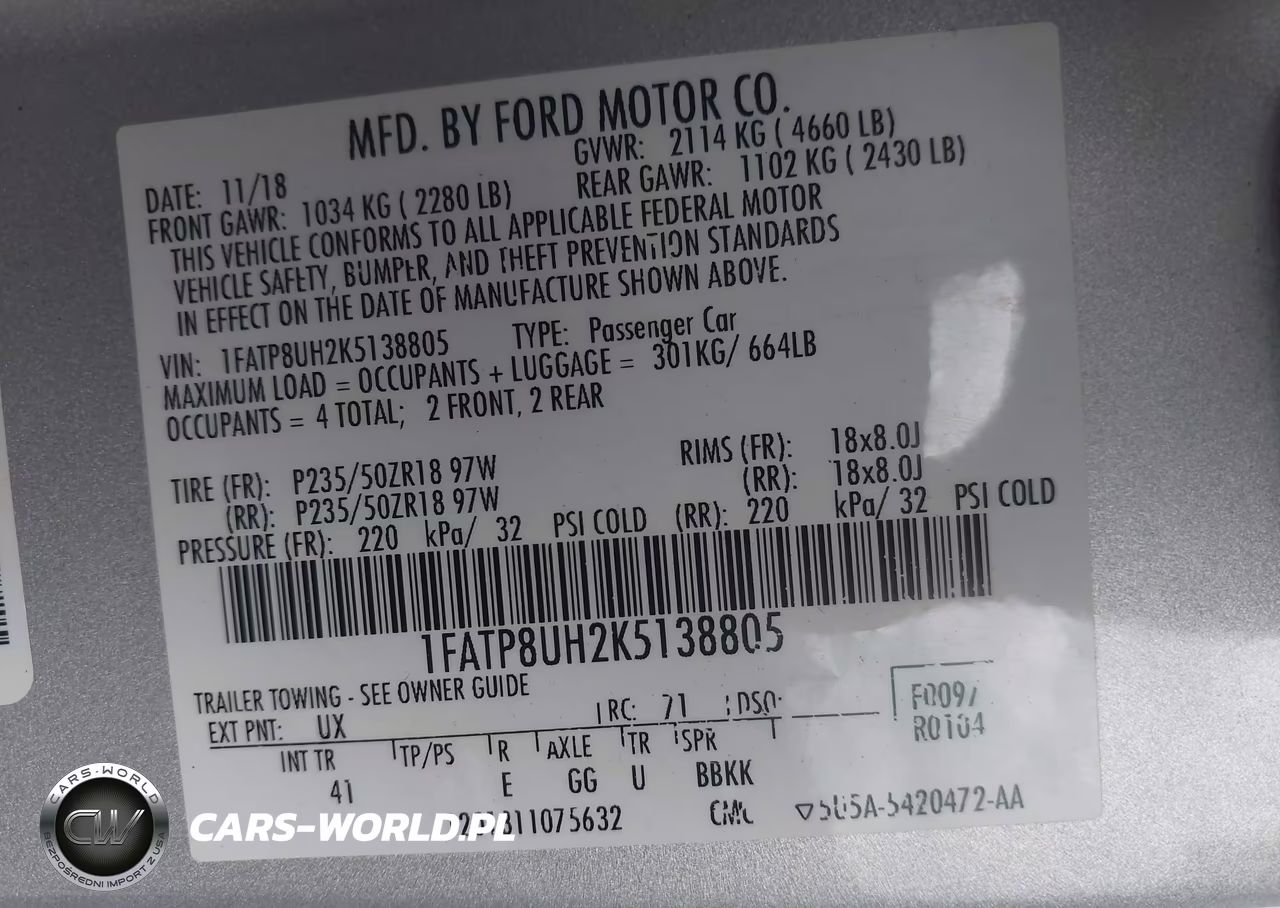 2019 Ford Mustang Ecoboost-Ecoboost Premium VIN:1FATP8UH2K5138805 - 9