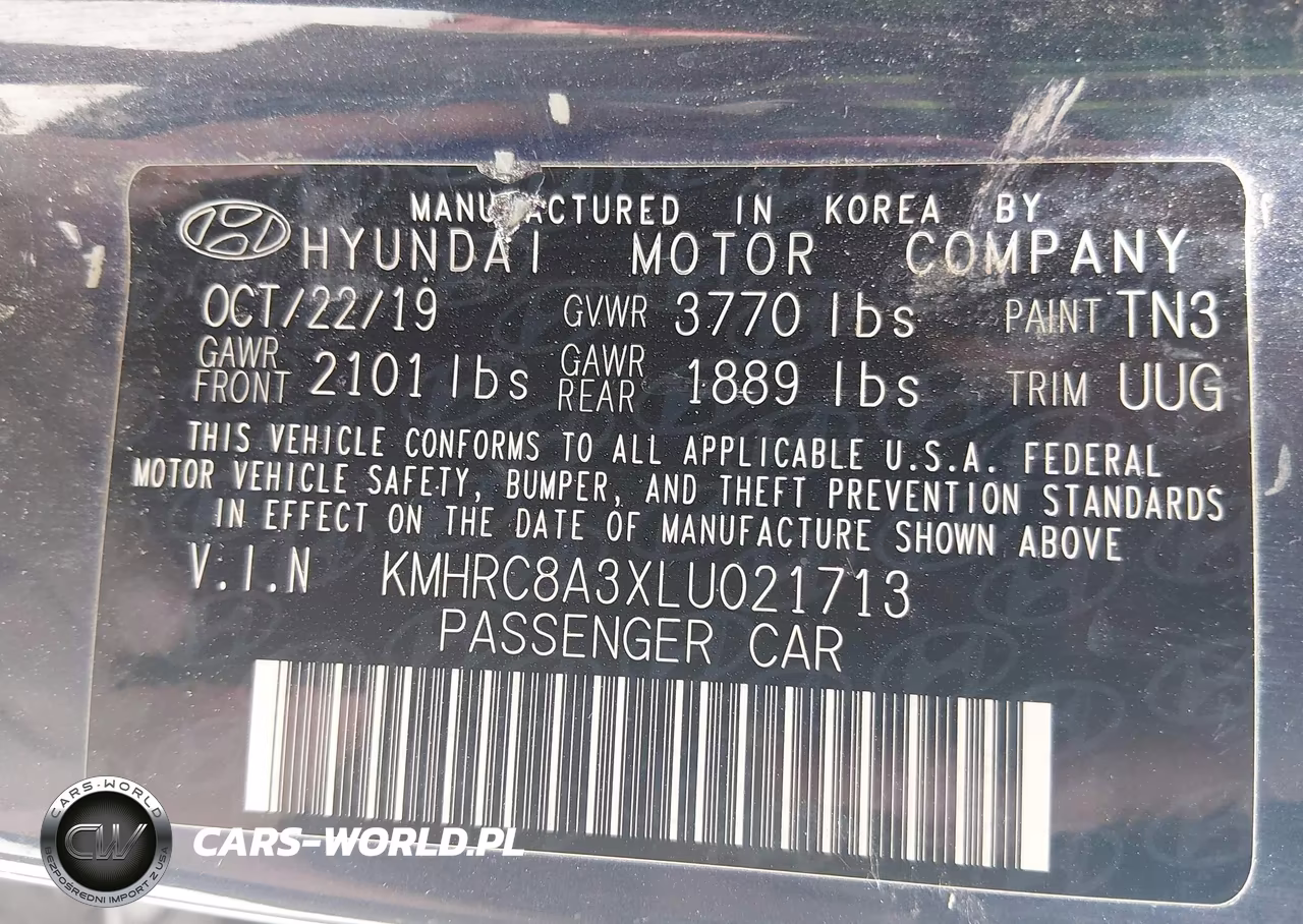 2020 Hyundai Venue Denim VIN:KMHRC8A3XLU021713 - 9
