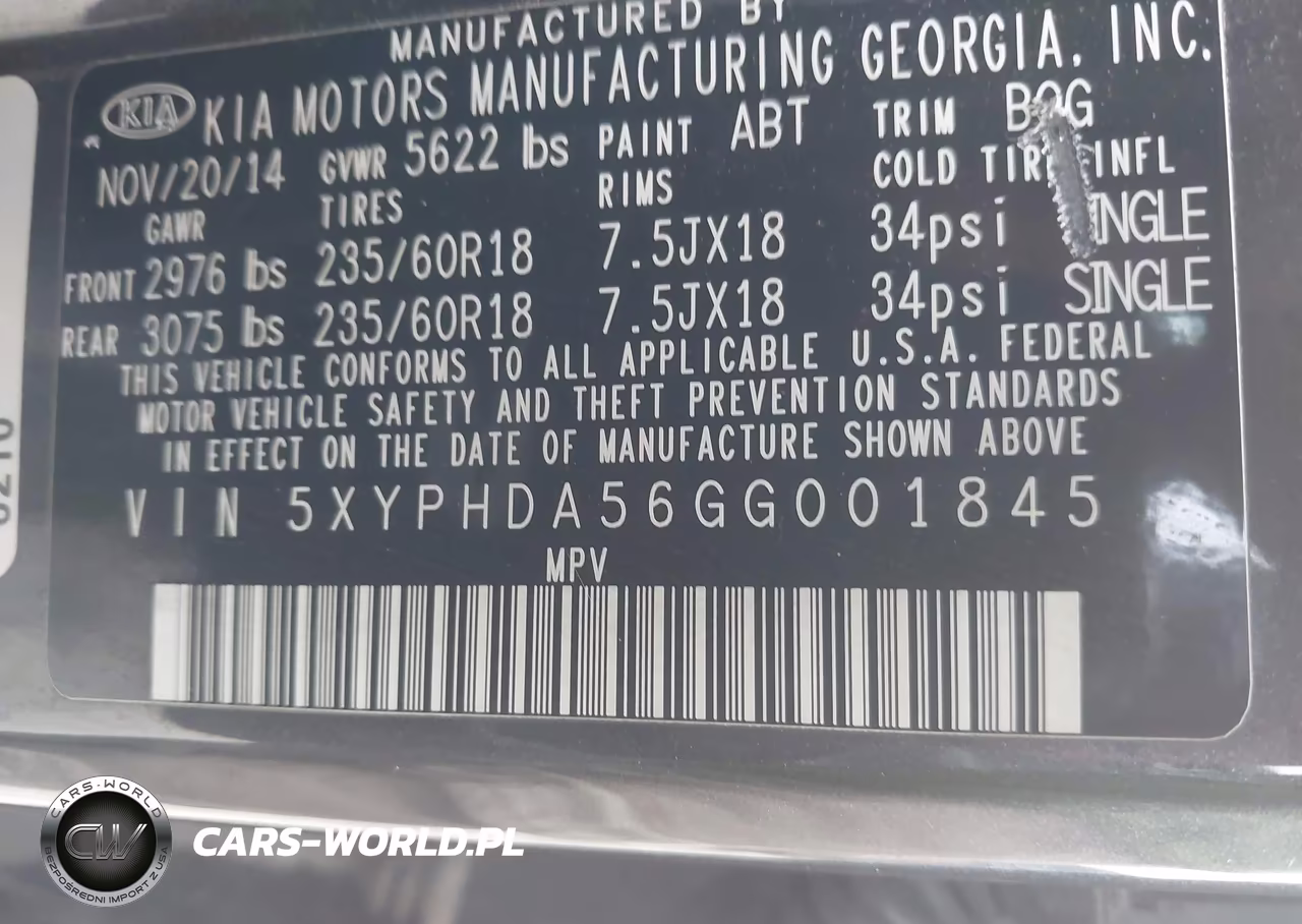 2016 Kia Sorento 3.3L Ex VIN:5XYPHDA56GG001845 - 9