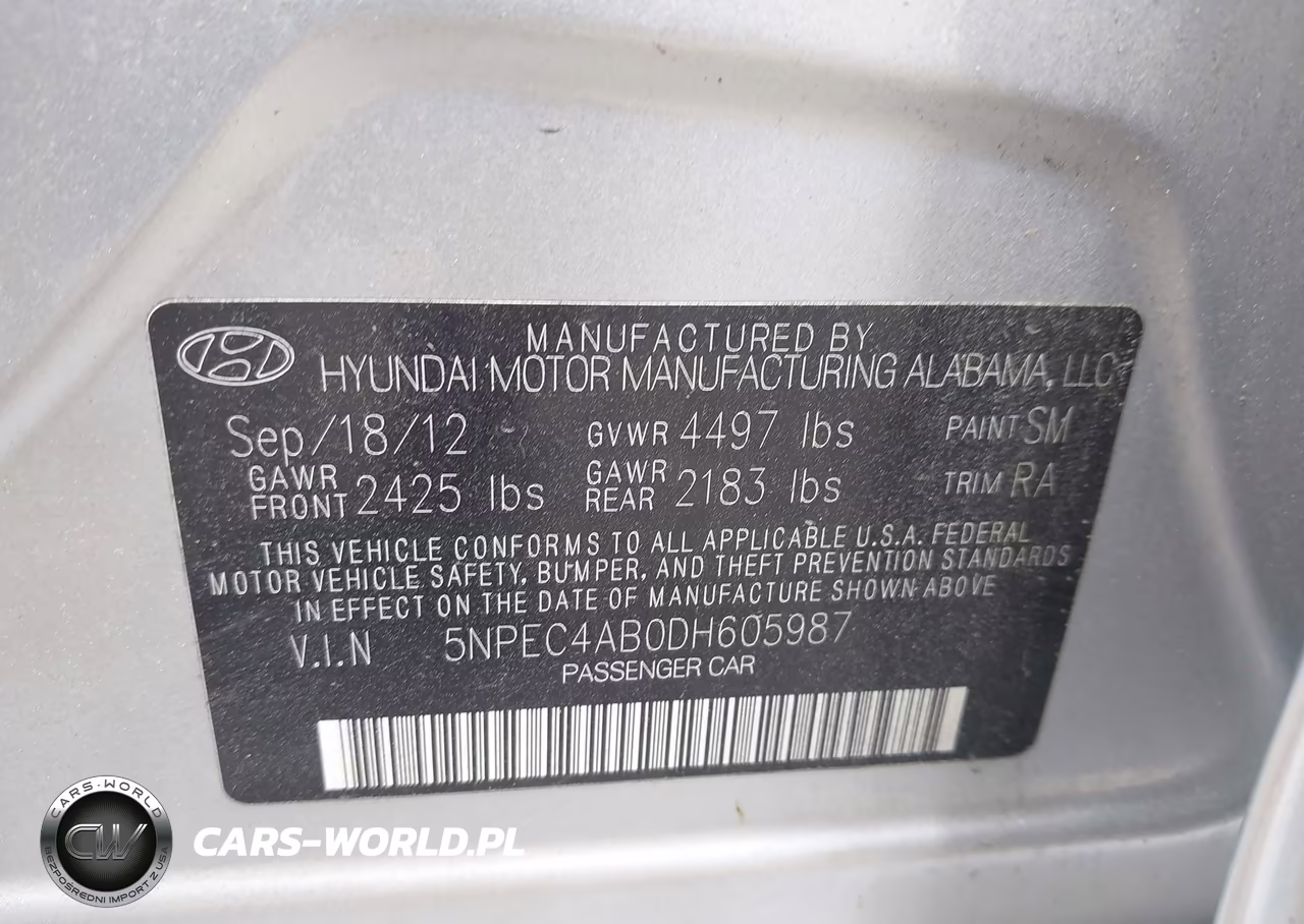 2013 Hyundai Sonata Limited 2.0T VIN:5NPEC4AB0DH605987 - 9