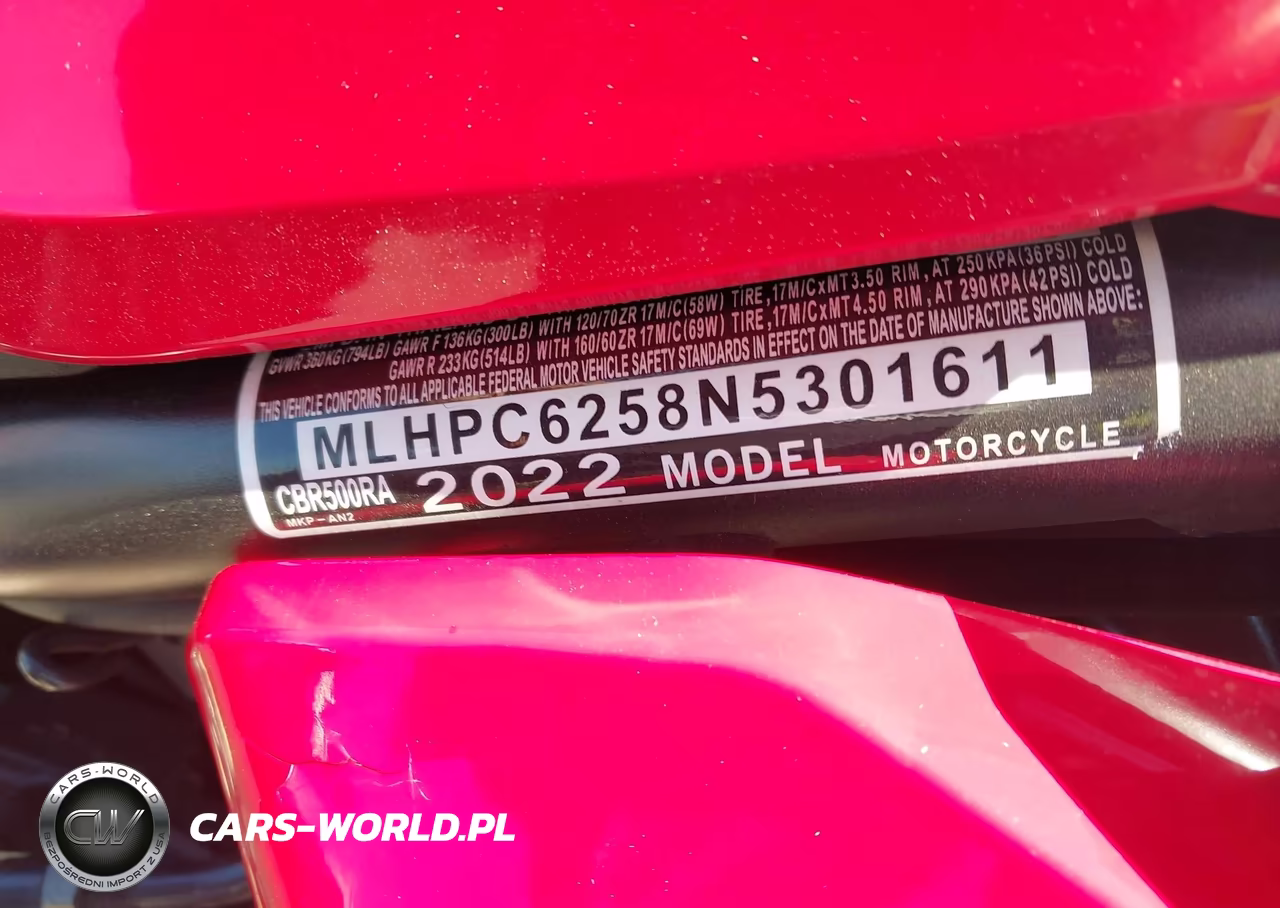 2022 Honda Cbr500 Ra VIN:MLHPC6258N5301611 - 10
