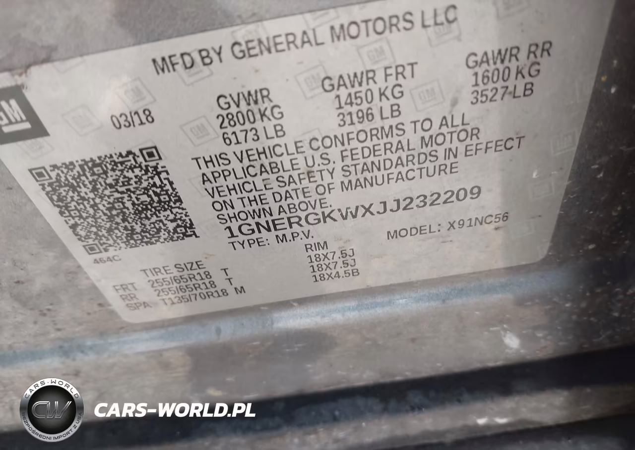2018 Chevrolet Traverse 1Lt VIN:1GNERGKWXJJ232209 - 9