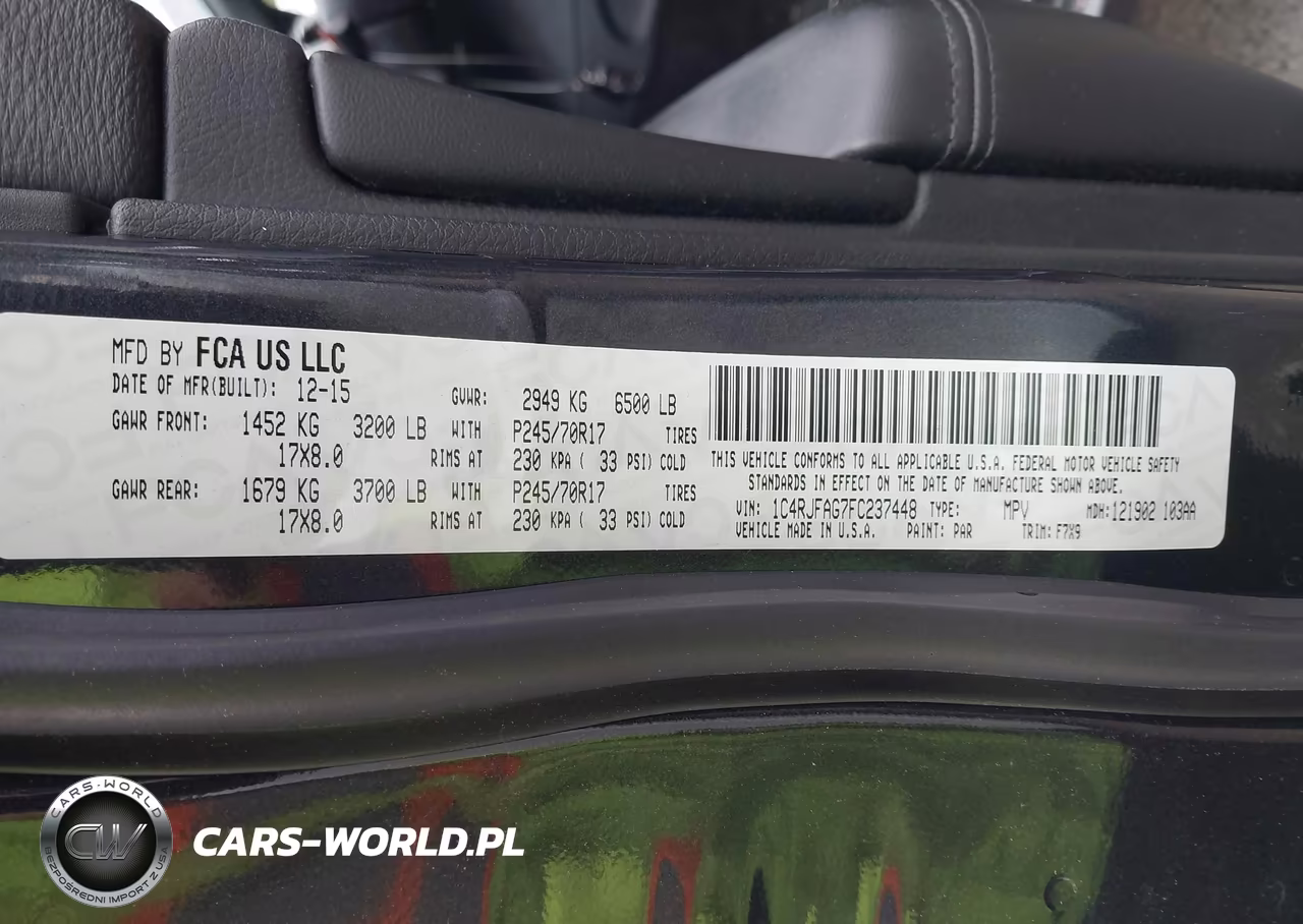 2015 Jeep Grand Cherokee Laredo VIN:1C4RJFAG7FC237448 - 9