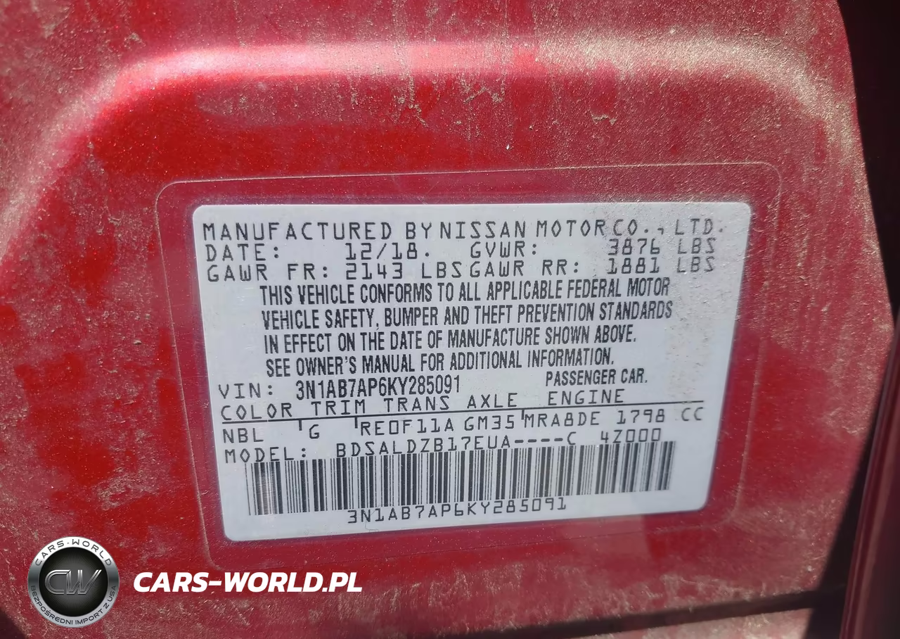 2019 Nissan Sentra Sv VIN:3N1AB7AP6KY285091 - 9