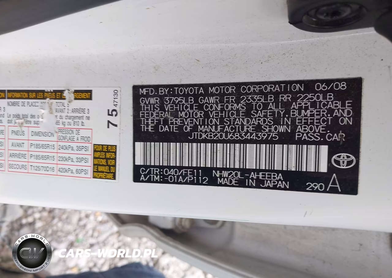 2008 Toyota Prius VIN:JTDKB20U683443975 - 9