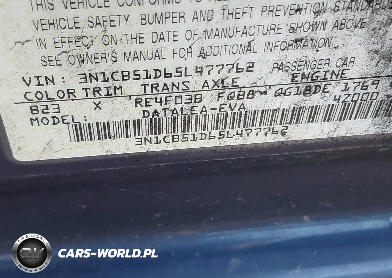 2005 Nissan Sentra 1.8S VIN:3N1CB51D65L477762 - 9