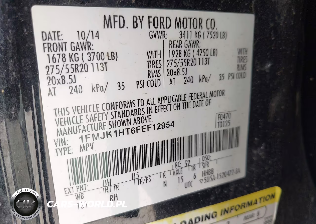 2015 Ford Expedition El King Ranch VIN:1FMJK1HT6FEF12954 - 9