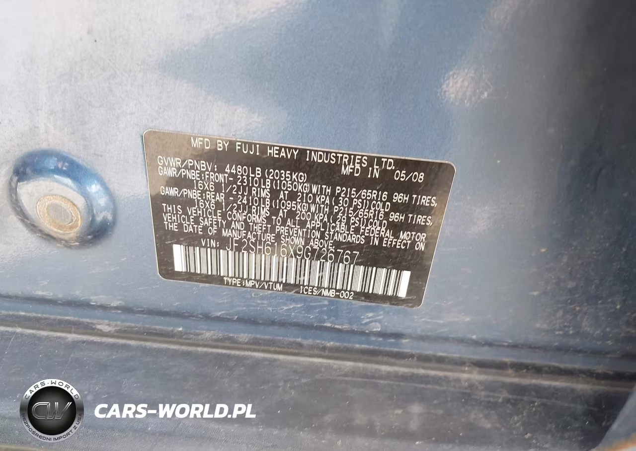 2009 Subaru Forester 2.5X VIN:JF2SH616X9G726767 - 8