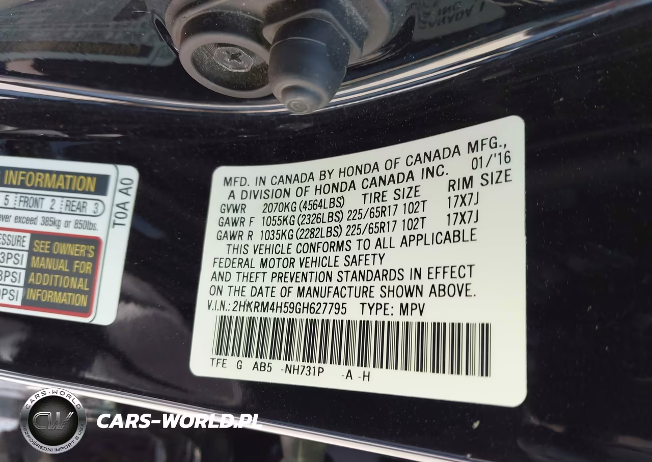 2016 Honda Cr-V Ex VIN:2HKRM4H59GH627795 - 9