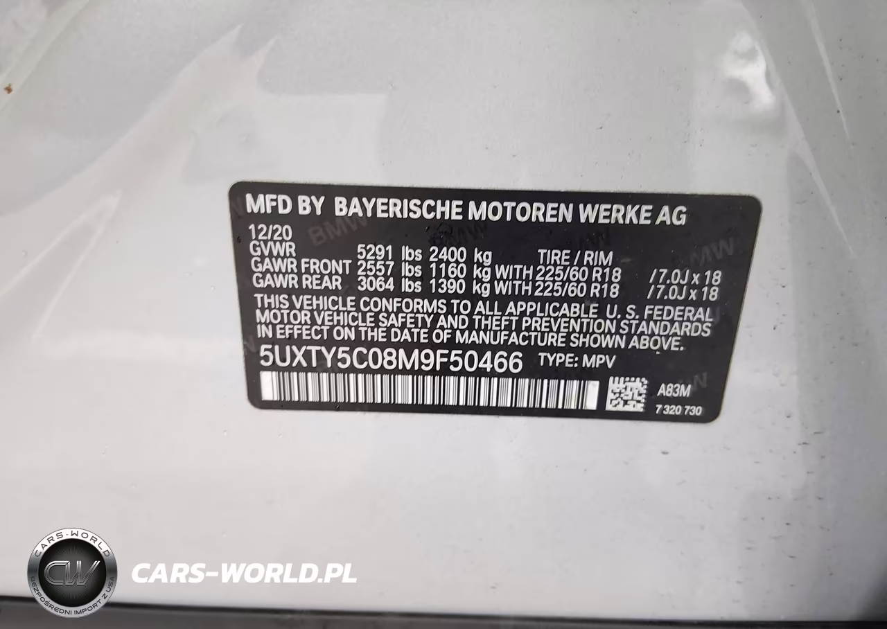 2021 BMW X3 xDrive30I VIN:5UXTY5C08M9F50466 - 9