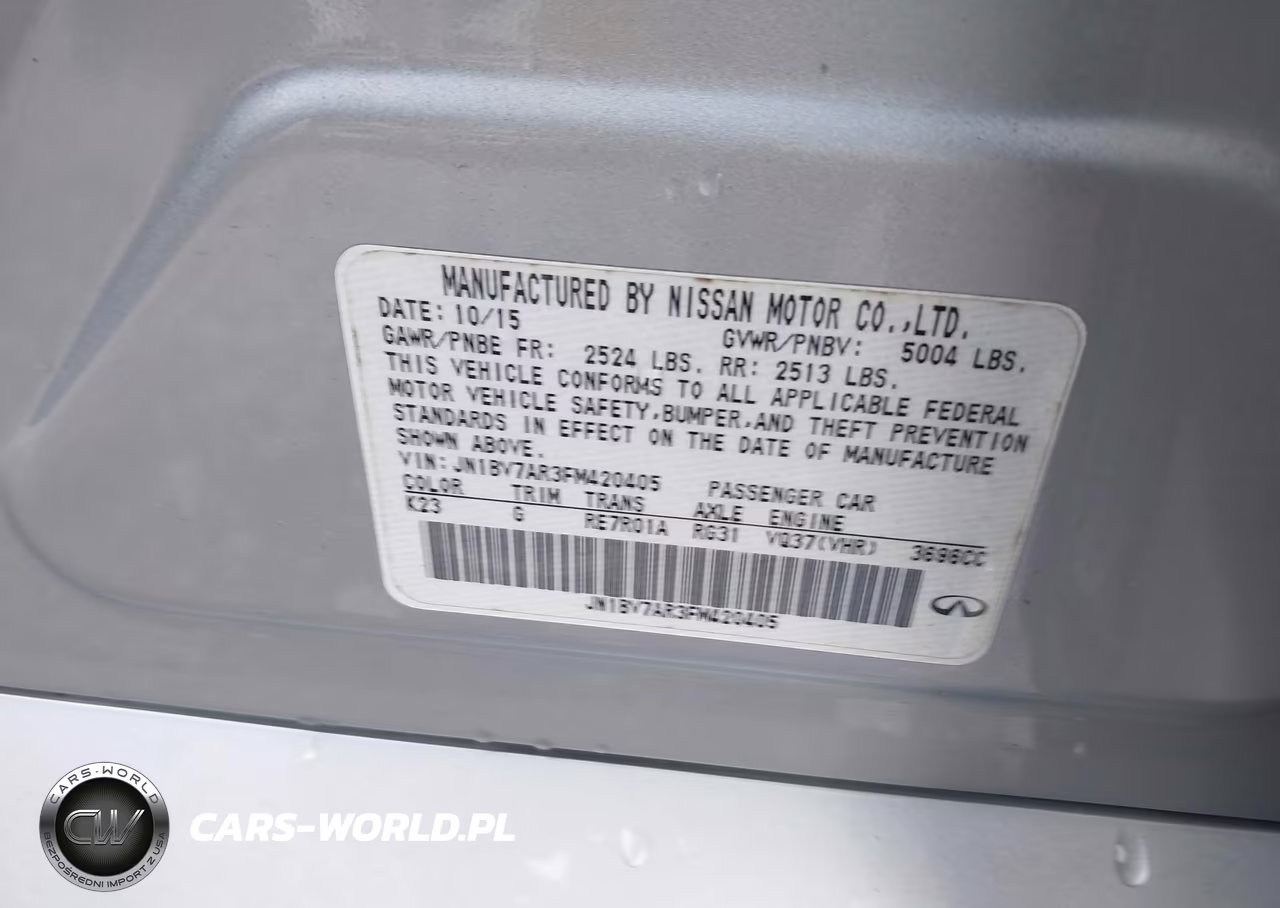 2015 Infiniti Q50 VIN:JN1BV7AR3FM420405 - 9