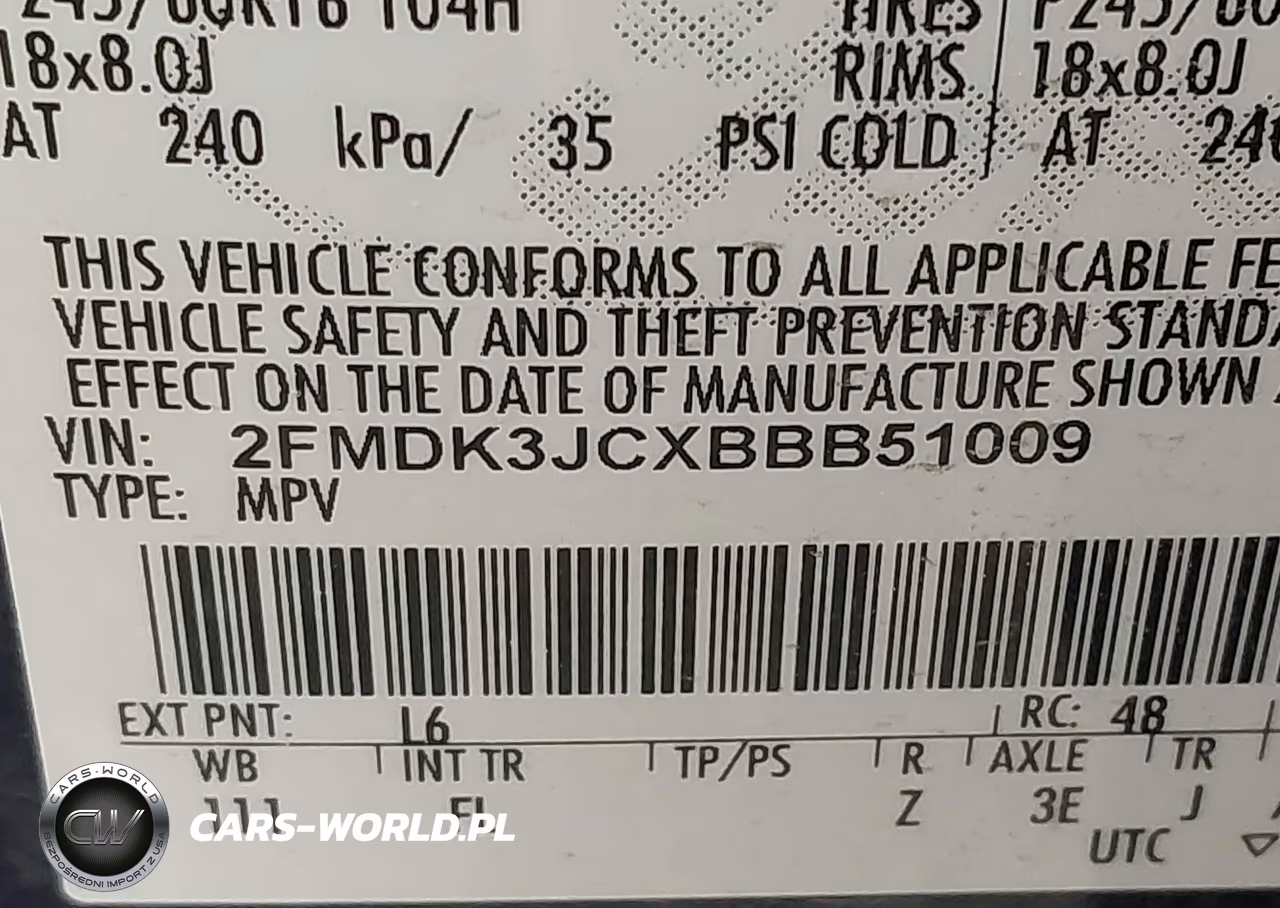 2011 Ford Edge Sel VIN:2FMDK3JCXBBB51009 - 9