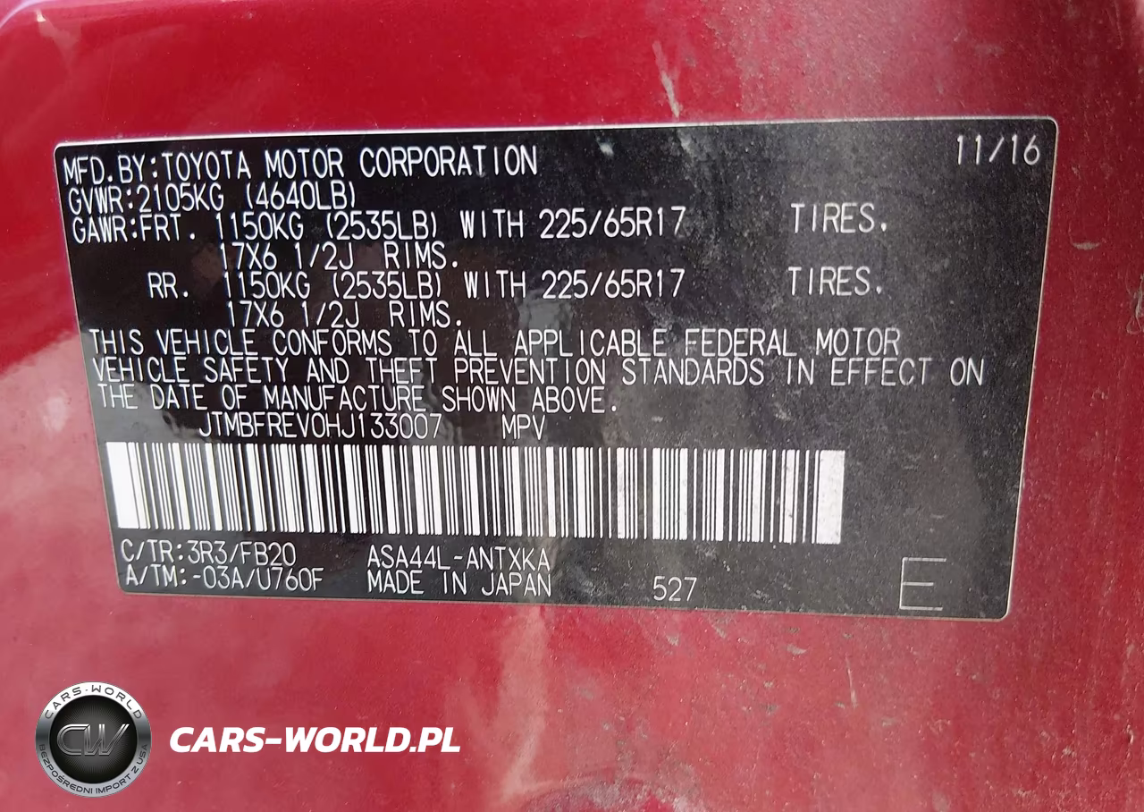 2017 Toyota Rav4 Le VIN:JTMBFREV0HJ133007 - 9