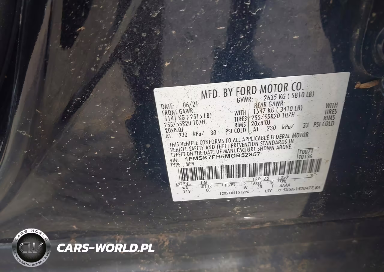 2021 Ford Explorer Limited VIN:1FMSK7FH5MGB52857 - 9