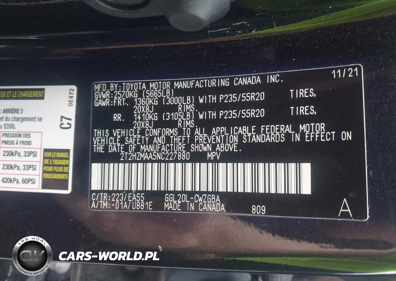 2022 Lexus Rx 350 VIN:2T2HZMAA5NC227880 - 9