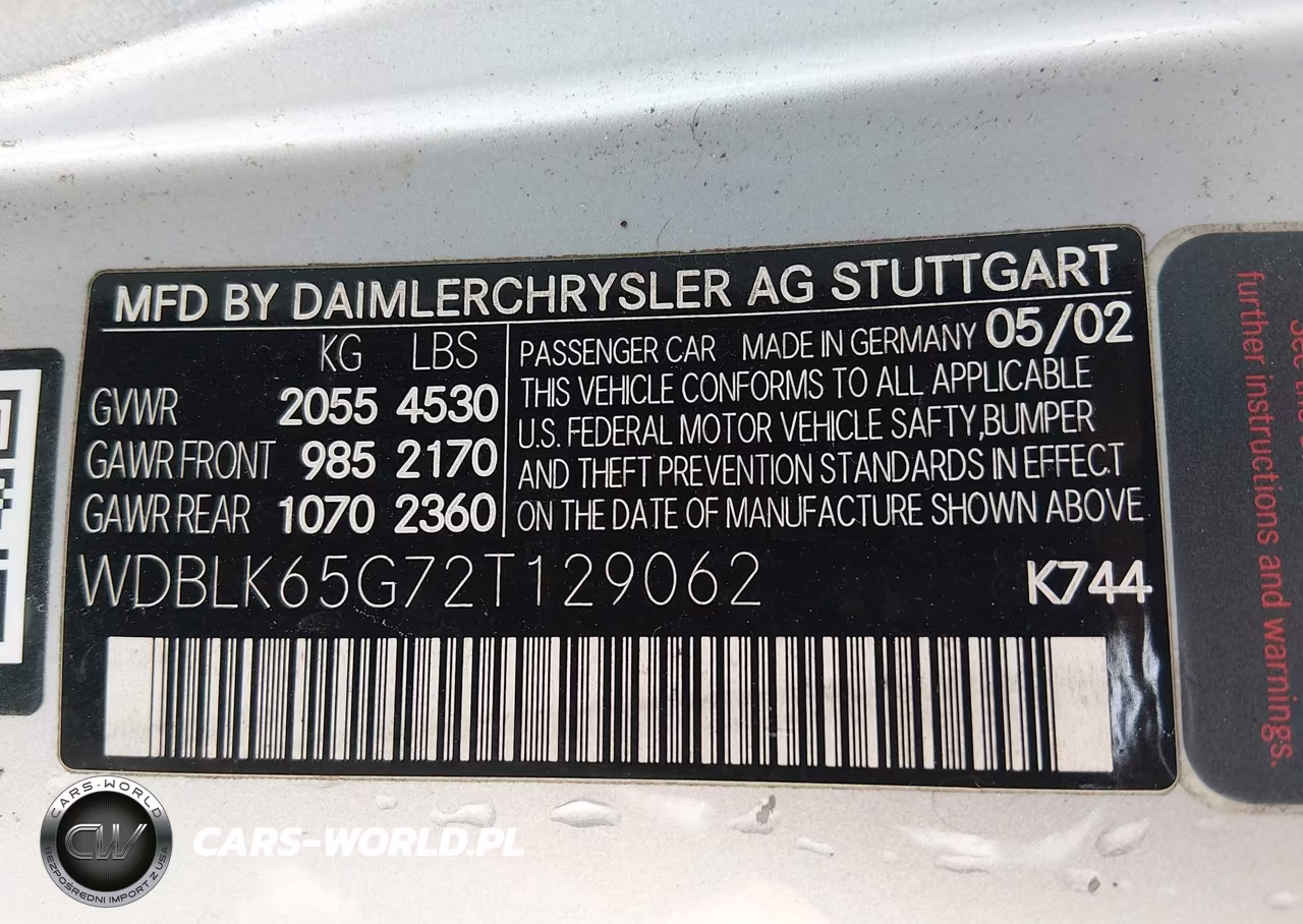 2002 Mercedes-Benz Clk 320 VIN:WDBLK65G72T129062 - 9
