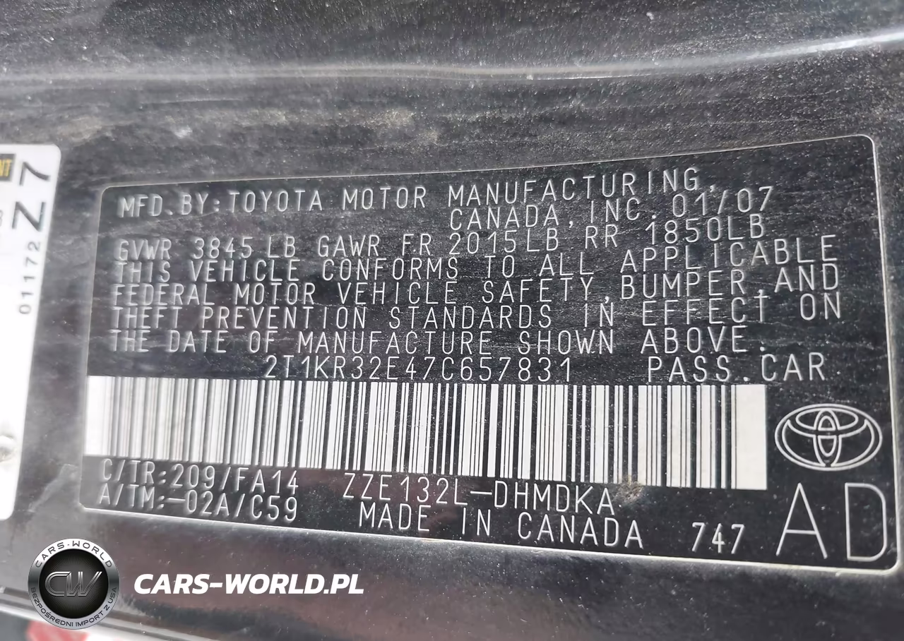 2007 Toyota Matrix VIN:2T1KR32E47C657831 - 9