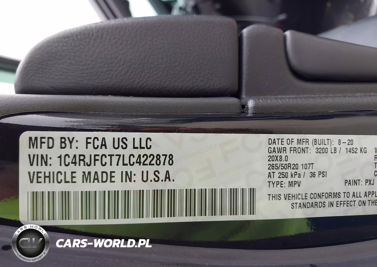 2020 Jeep Grand Cherokee Overland 4X4 VIN:1C4RJFCT7LC422878 - 9