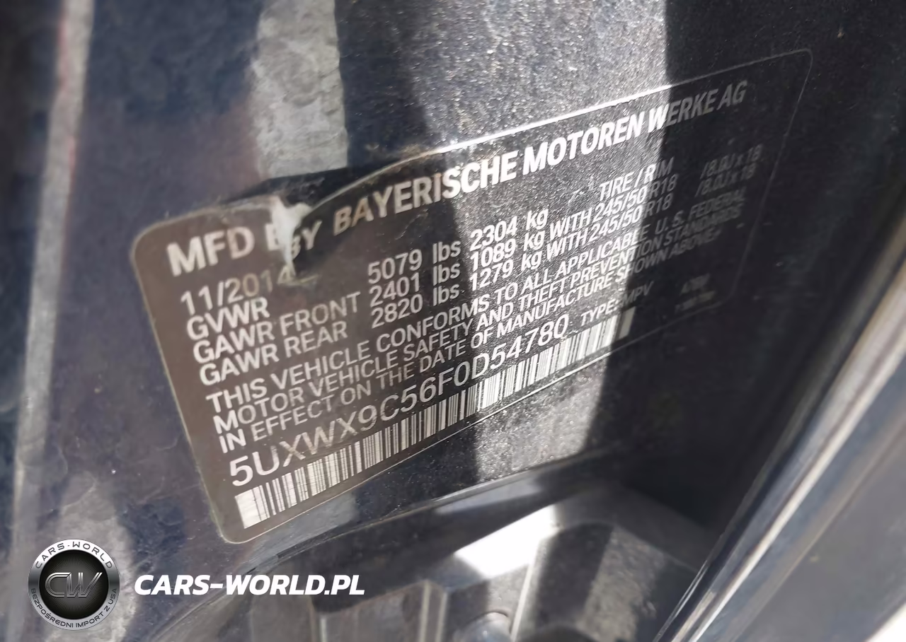 2015 BMW X3 xDrive28I VIN:5UXWX9C56F0D54780 - 9