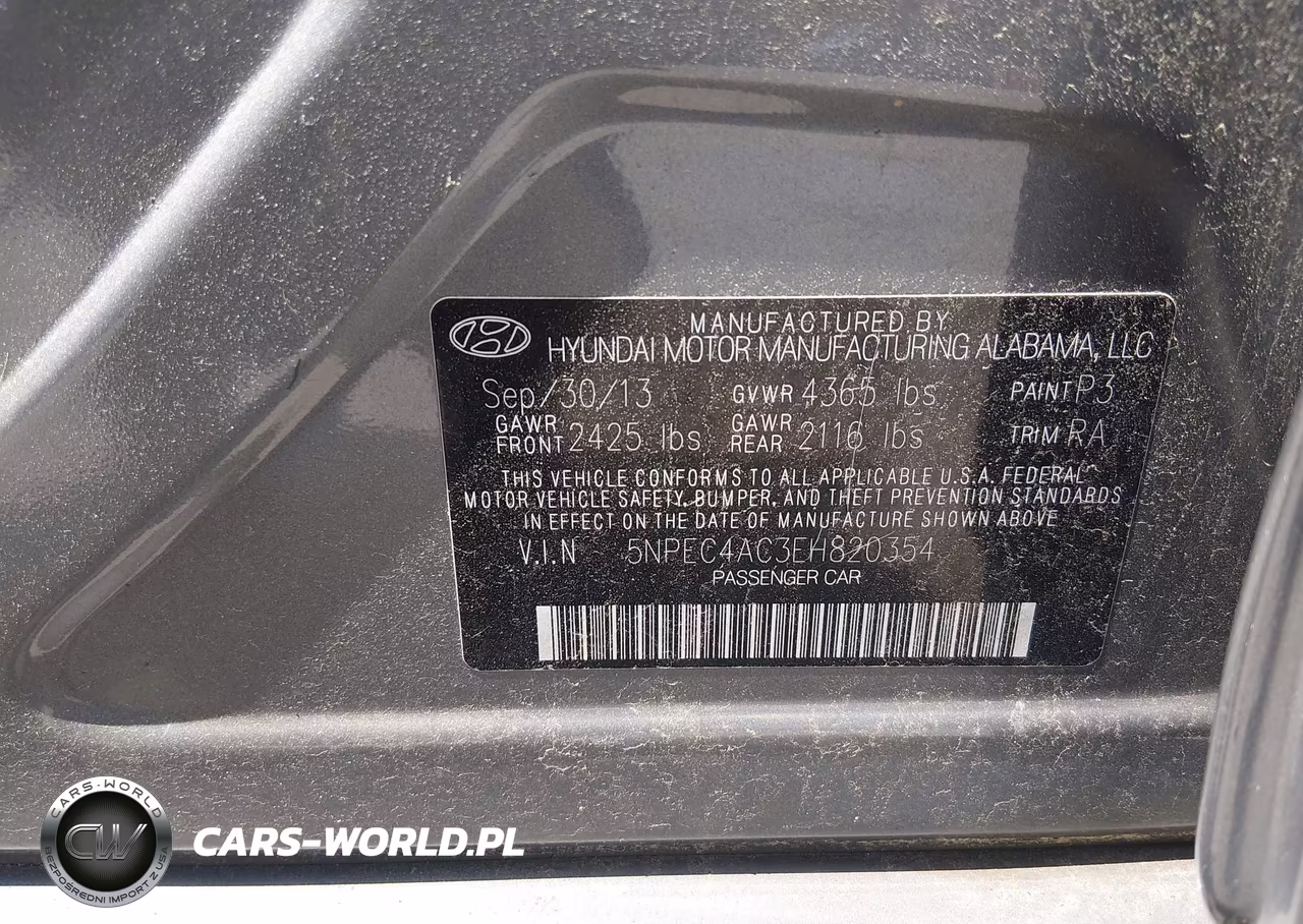 2014 Hyundai Sonata Se VIN:5NPEC4AC3EH820354 - 9