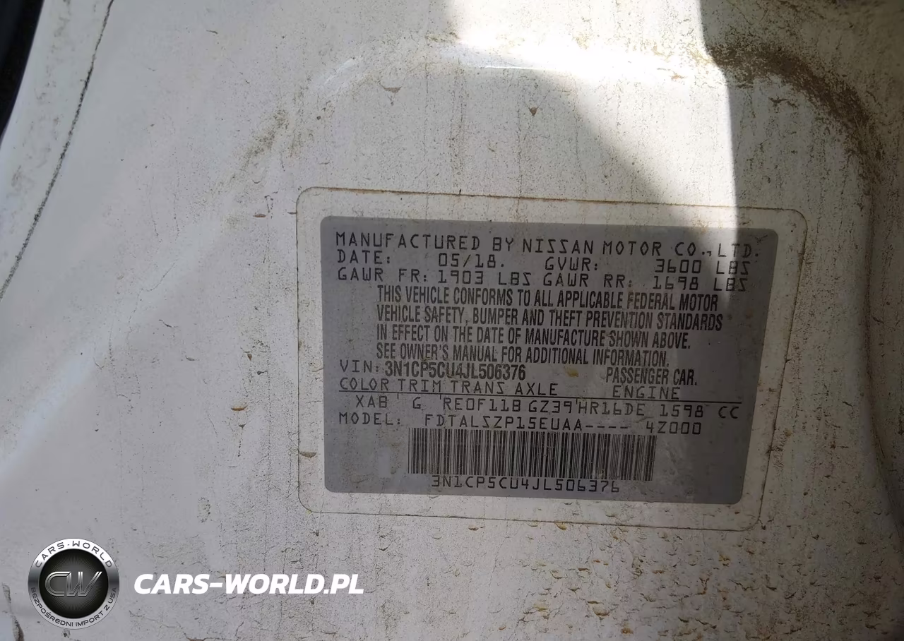 2018 Nissan Kicks Sv VIN:3N1CP5CU4JL506376 - 9