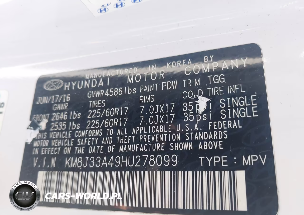 2017 Hyundai Tucson Se VIN:KM8J33A49HU278099 - 9