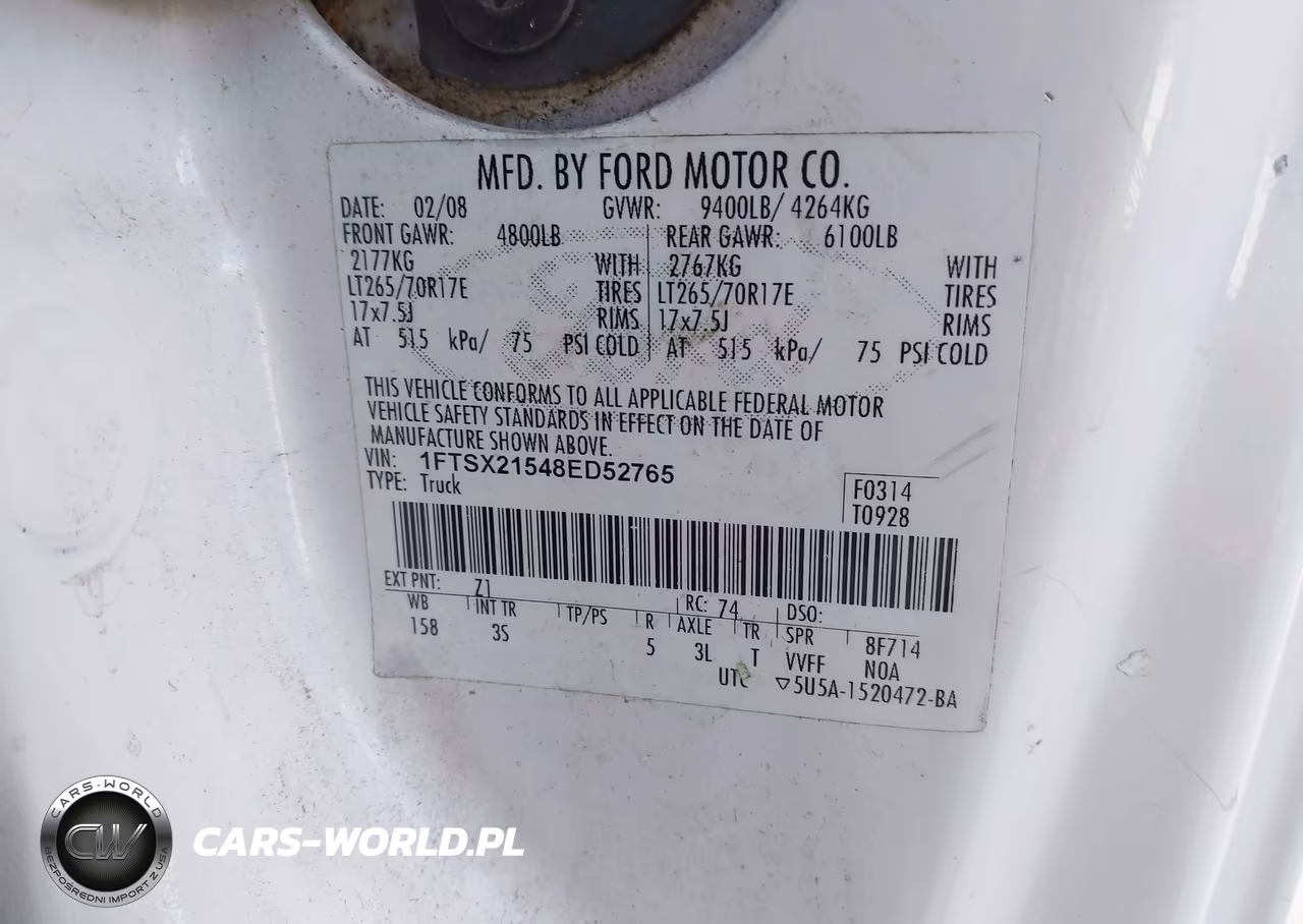 2008 Ford F-250 Fx4-Lariat-Xl-Xlt VIN:1FTSX21548ED52765 - 9