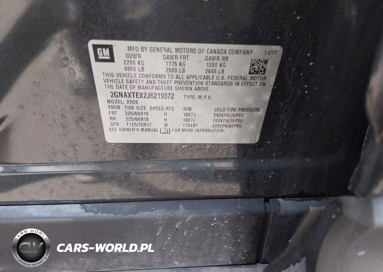 2018 Chevrolet Equinox Lt VIN:2GNAXTEX2J6219372 - 9