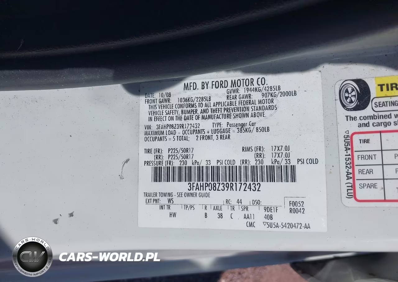 2009 Ford Fusion Sel VIN:3FAHP08Z39R172432 - 9