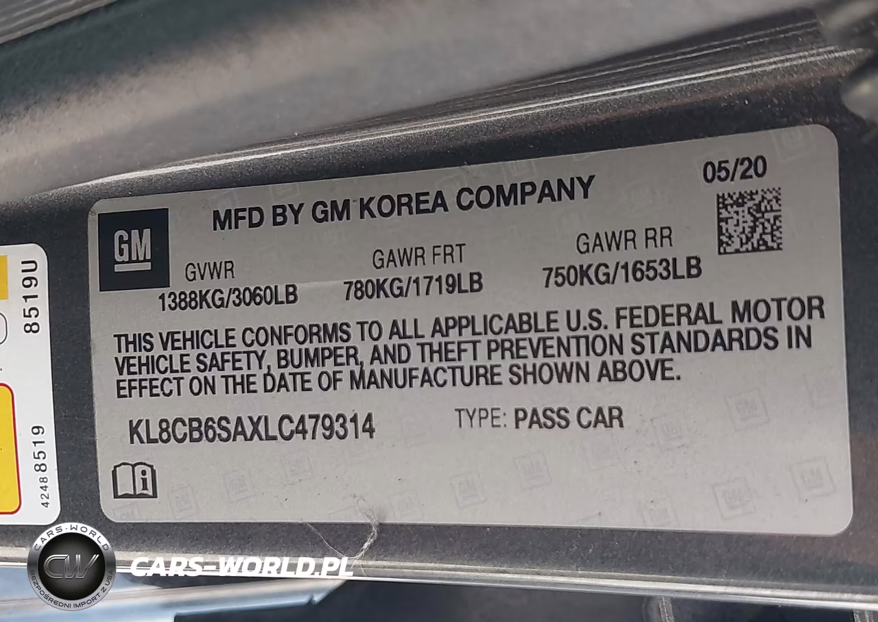 2020 Chevrolet Spark Fwd Ls Automatic VIN:KL8CB6SAXLC479314 - 9