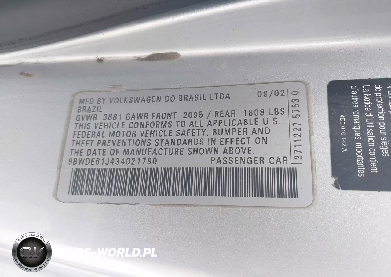 2003 Volkswagen Gti 1.8T VIN:9BWDE61J434021790 - 9