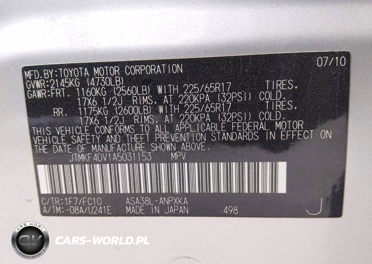 2010 Toyota Rav4 VIN:JTMKF4DV1A5031153 - 9